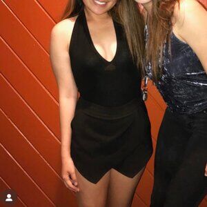 Mini Black Wrap Skort